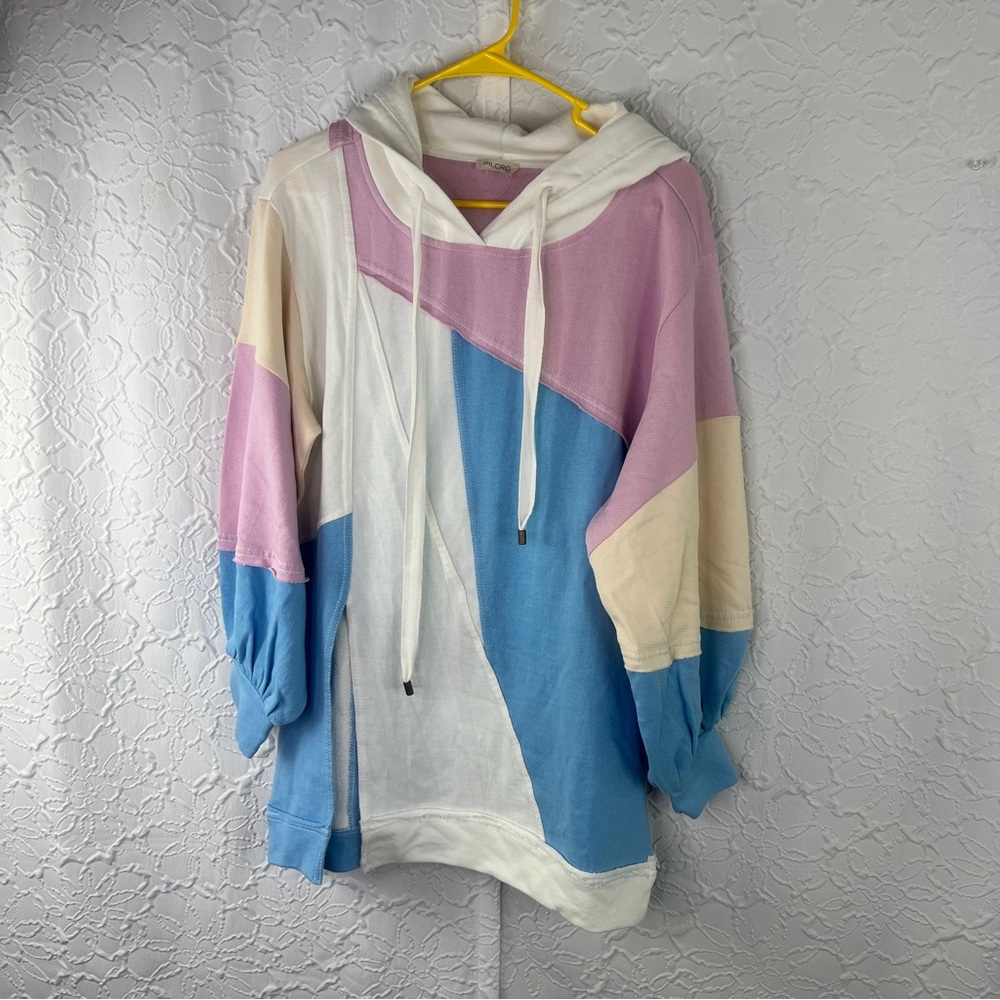 Pilcro Patchwork Multicolor Block Hoodie - Pink, … - image 4
